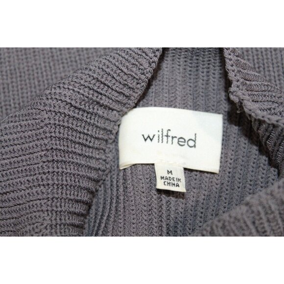 Wilfred Aritzia Chunky Knit Sweater Mock Neck Shoulder Cut Out Gray Medium - Picture 4 of 5